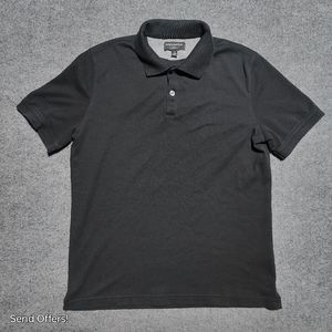 Banana Republic Luxury Touch Mens Polo Shirt Sz M Black Short Sleeve 100% Cotton